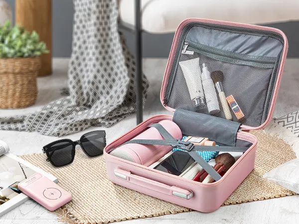 14INCH Cosmetic Suitcase with Backpack and Storage Bags Travel 4 Pieces Set