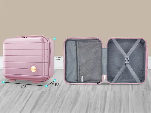 14INCH Cosmetic Suitcase with Backpack and Storage Bags Travel 4 Pieces Set