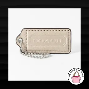 2.25" Medium COACH BEIGE PUTTY TAN LEATHER KEY FOB BAG CHARM KEYCHAIN HANG TAG