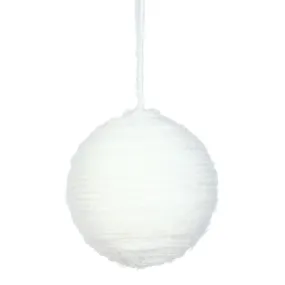 2.4" White Yarn Ball Ornaments 12 Per Bag