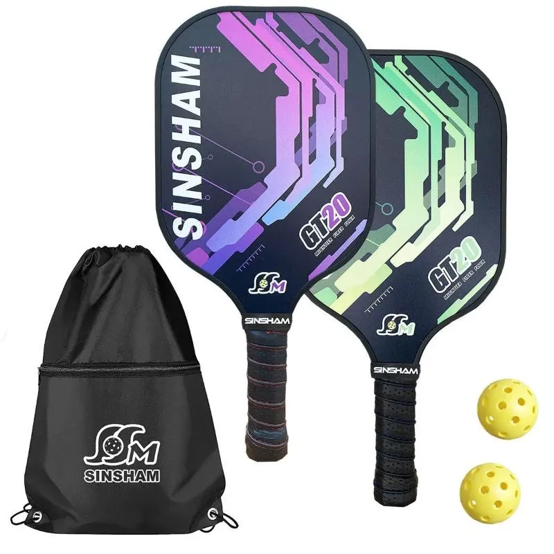 2pcs Set Graphite Carbon Fiber Pickleball Paddles Set