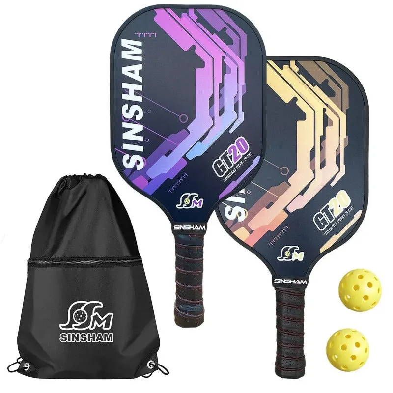 2pcs Set Graphite Carbon Fiber Pickleball Paddles Set