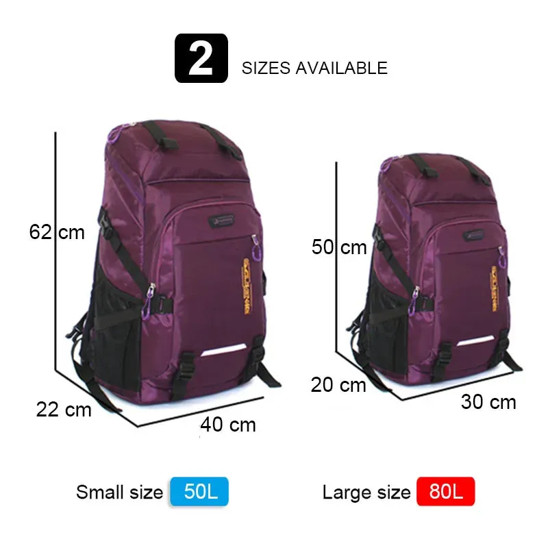 50L/80L Large Capacity Backpack Climbing Camping Hiking Rucksack