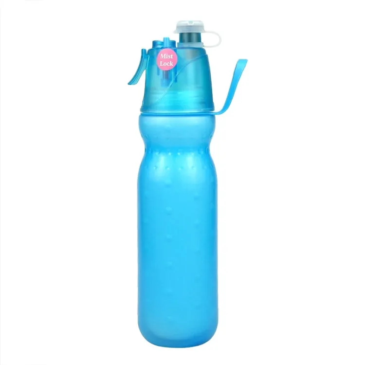 590ml Summer Outdoor Sports Training Spray Cooling Water Cup, Color: Pure Blue 2-layers