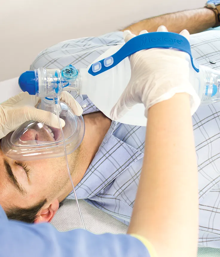 ADULT BVM DISPOSABLE RESUSCITATOR FLEXICARE ONE HANDED OPERATION