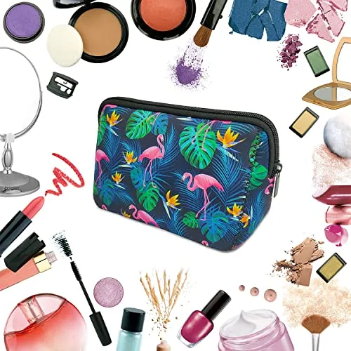 AJLTPA Cosmetic Bag Waterproof Neoprene Zipper Pouch Travel Portable Toiletry Makeup Bags Organizer Case for Women and Girls, Lollipop