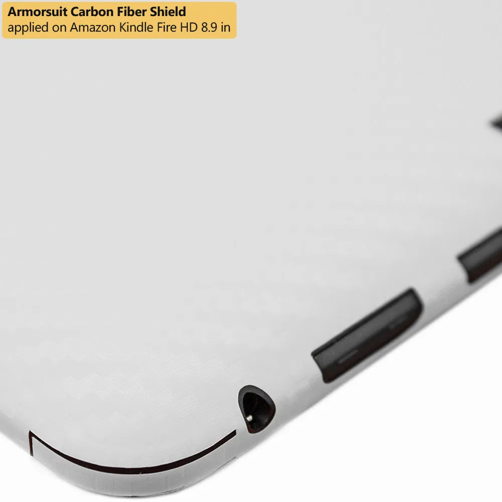 Amazon Kindle Fire HD 8.9 Inch Screen Protector   White Carbon Fiber Skin