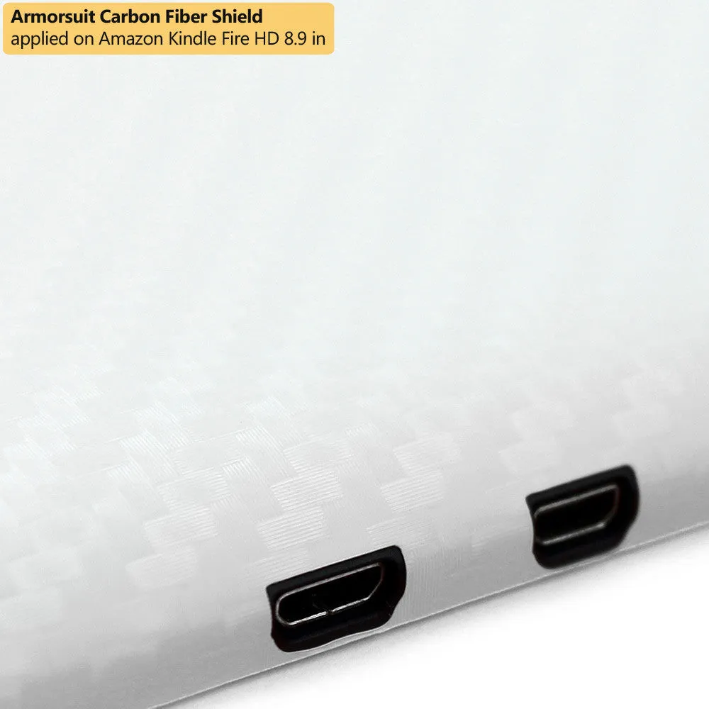 Amazon Kindle Fire HD 8.9 Inch Screen Protector   White Carbon Fiber Skin