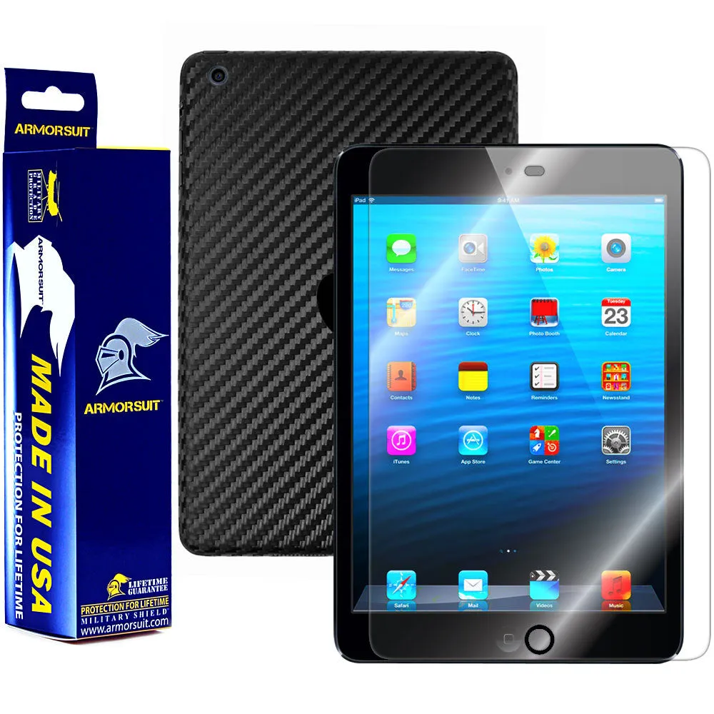 Apple iPad Mini Screen Protector   Black Carbon Fiber Film Protector