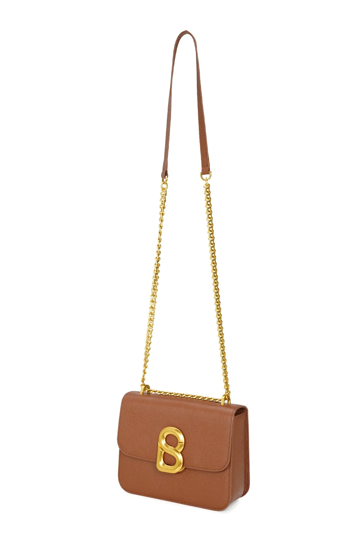 Audrey Chain Leather Bag Small - Caramel