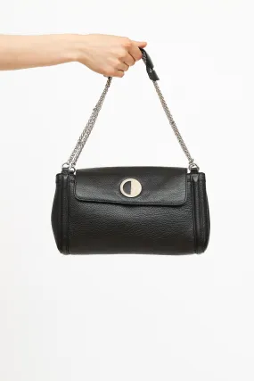 Black Leather Chain Shoulder Bag