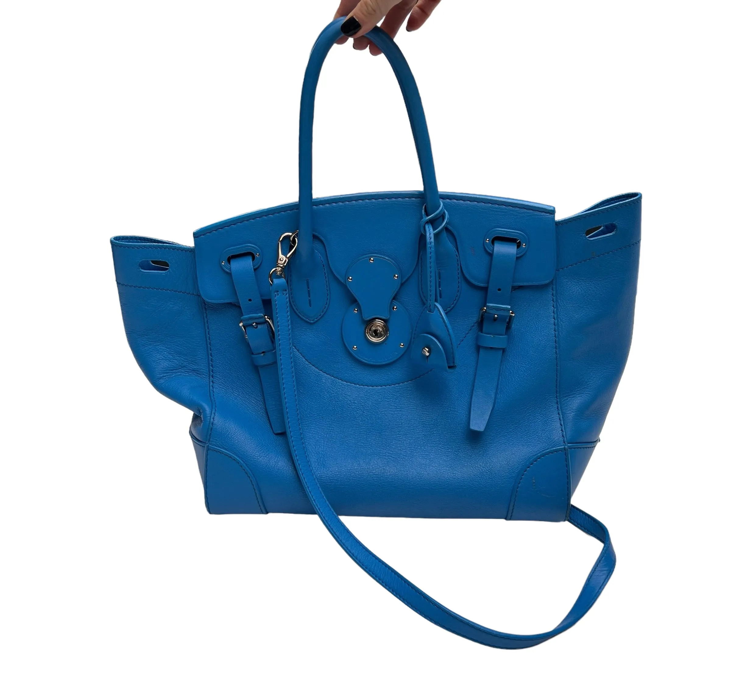 Blue Leather Ricky Handbag