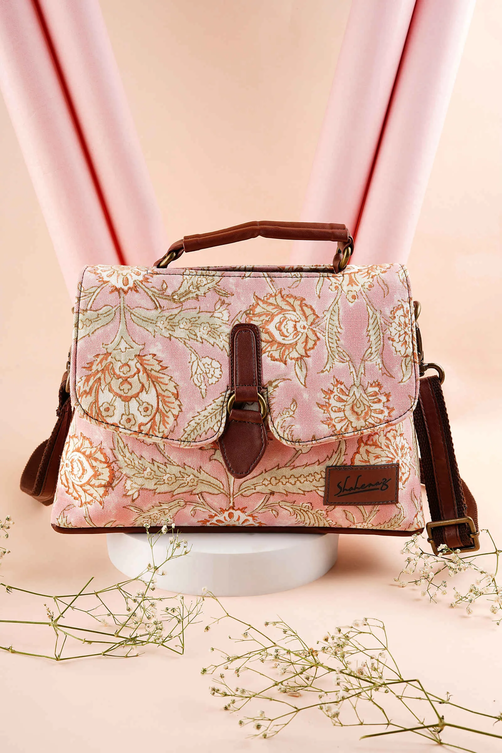 Blush Paradise Hand Block Printed Pink Chique Bag