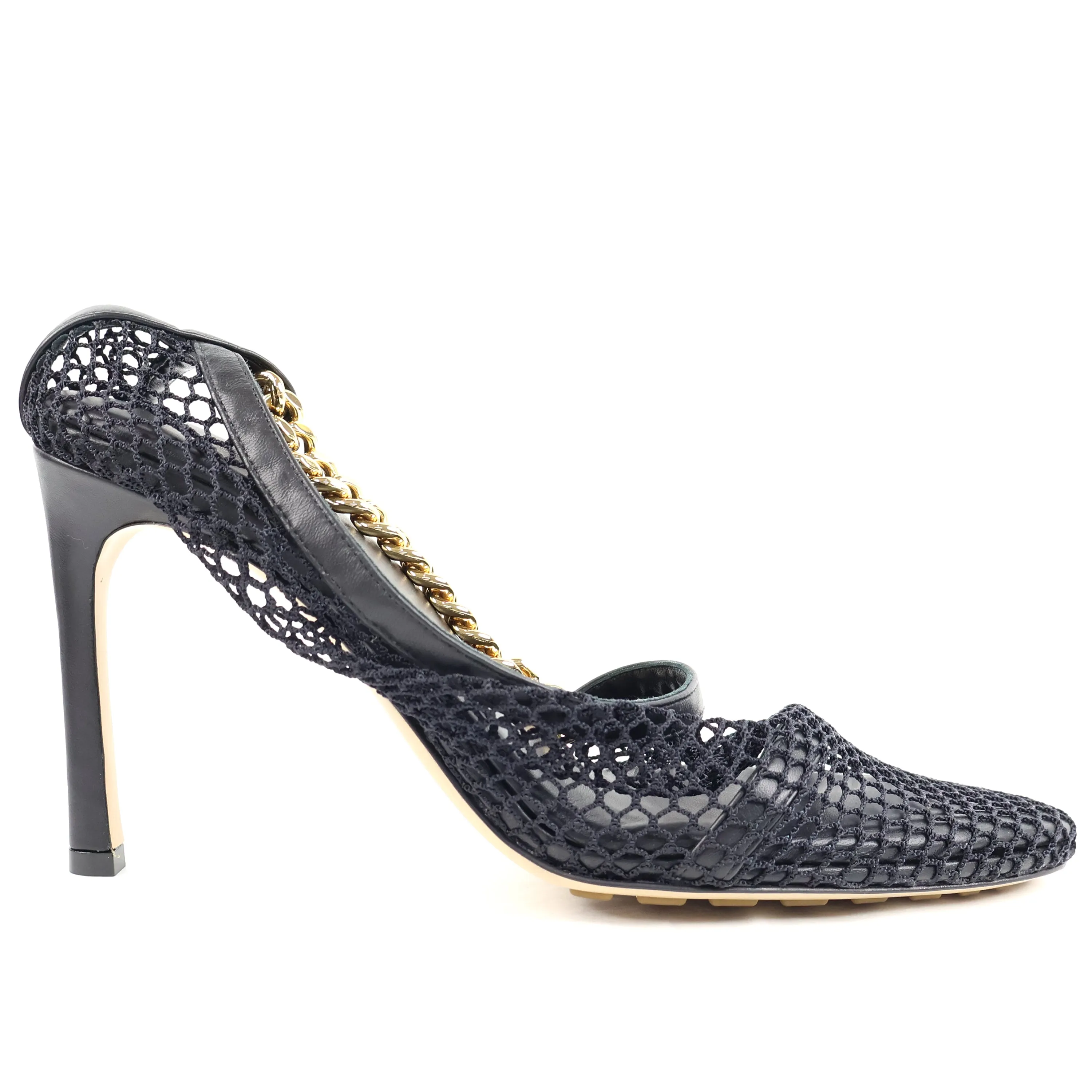 Bottega Veneta Pump Mesh Black Gold Chain 38