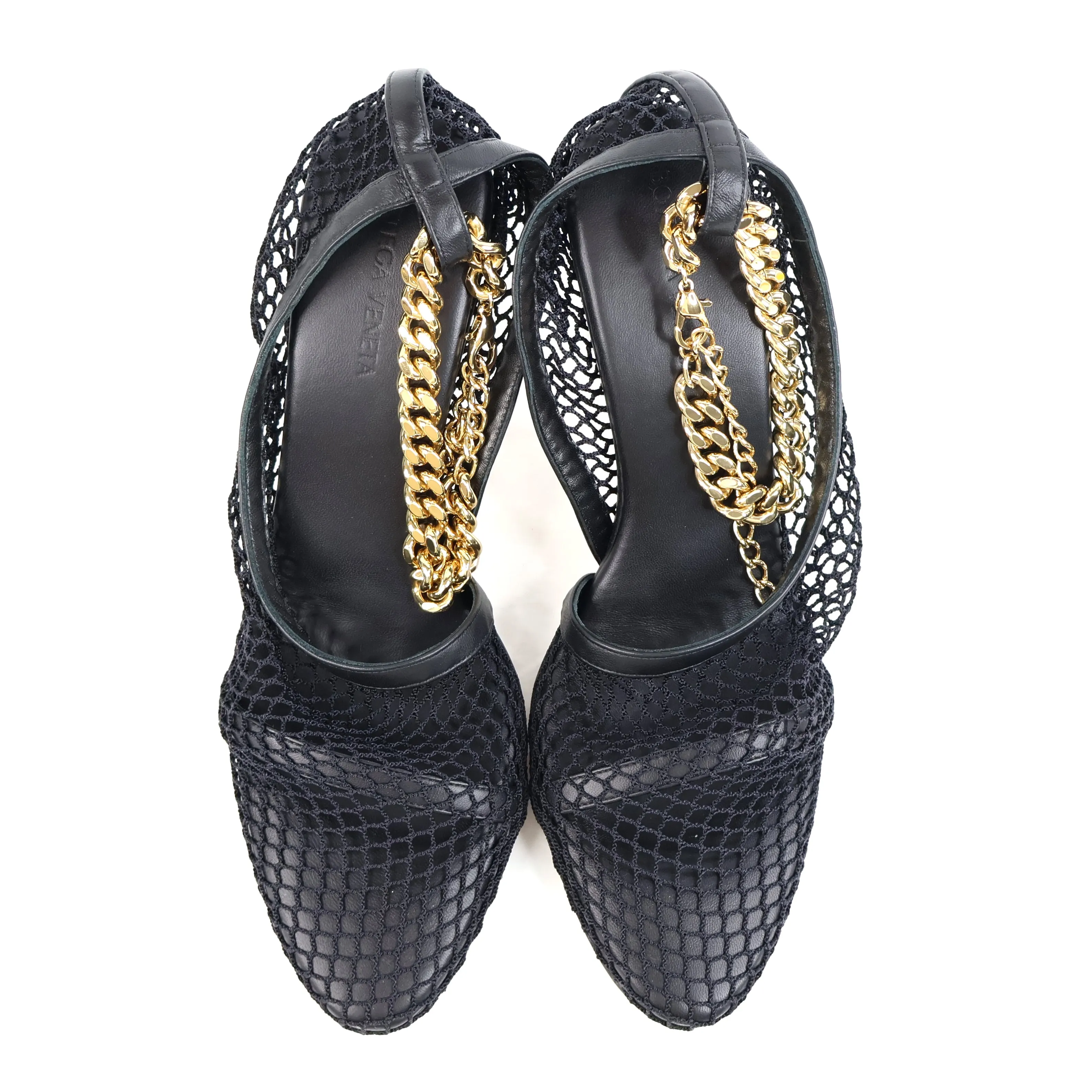 Bottega Veneta Pump Mesh Black Gold Chain 38