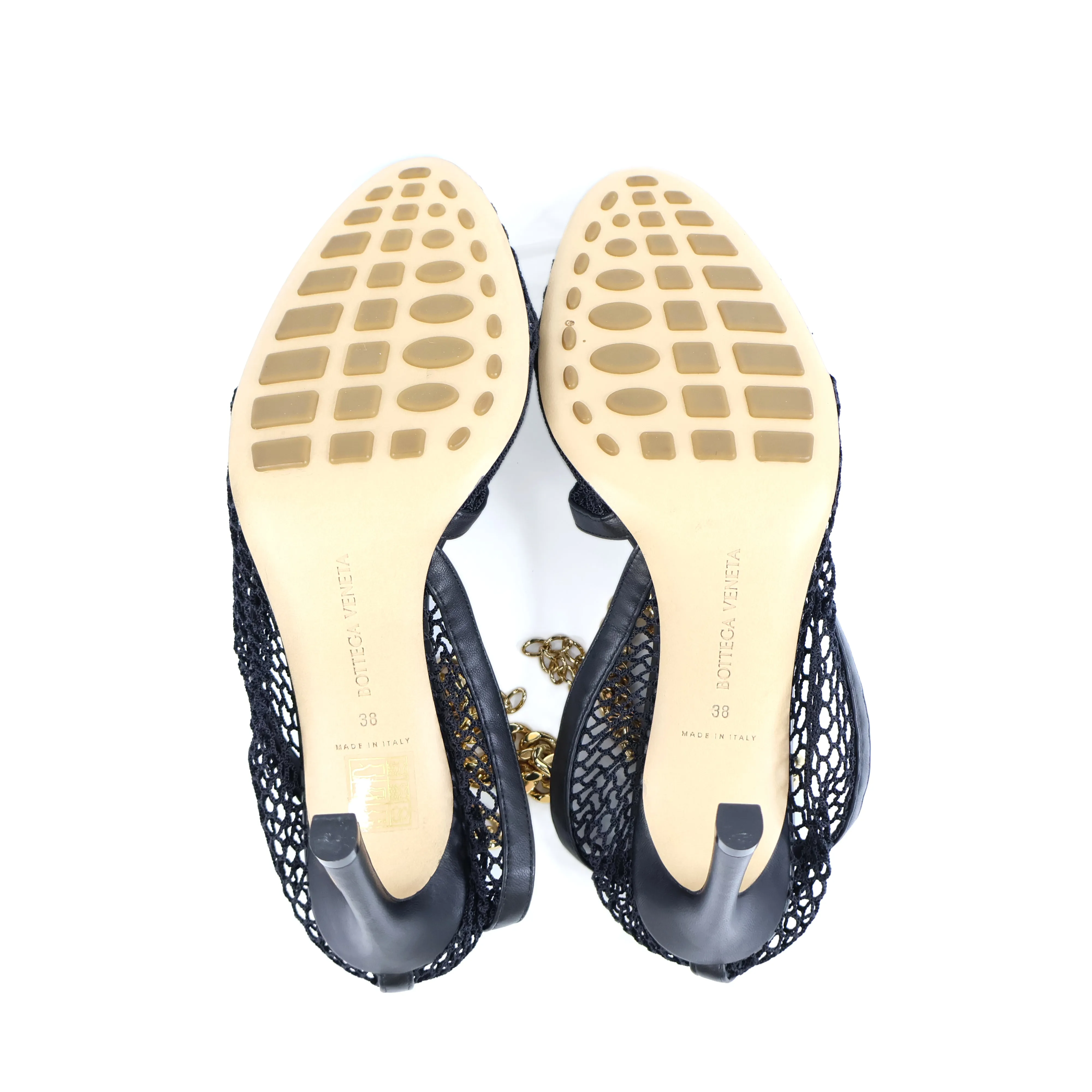 Bottega Veneta Pump Mesh Black Gold Chain 38