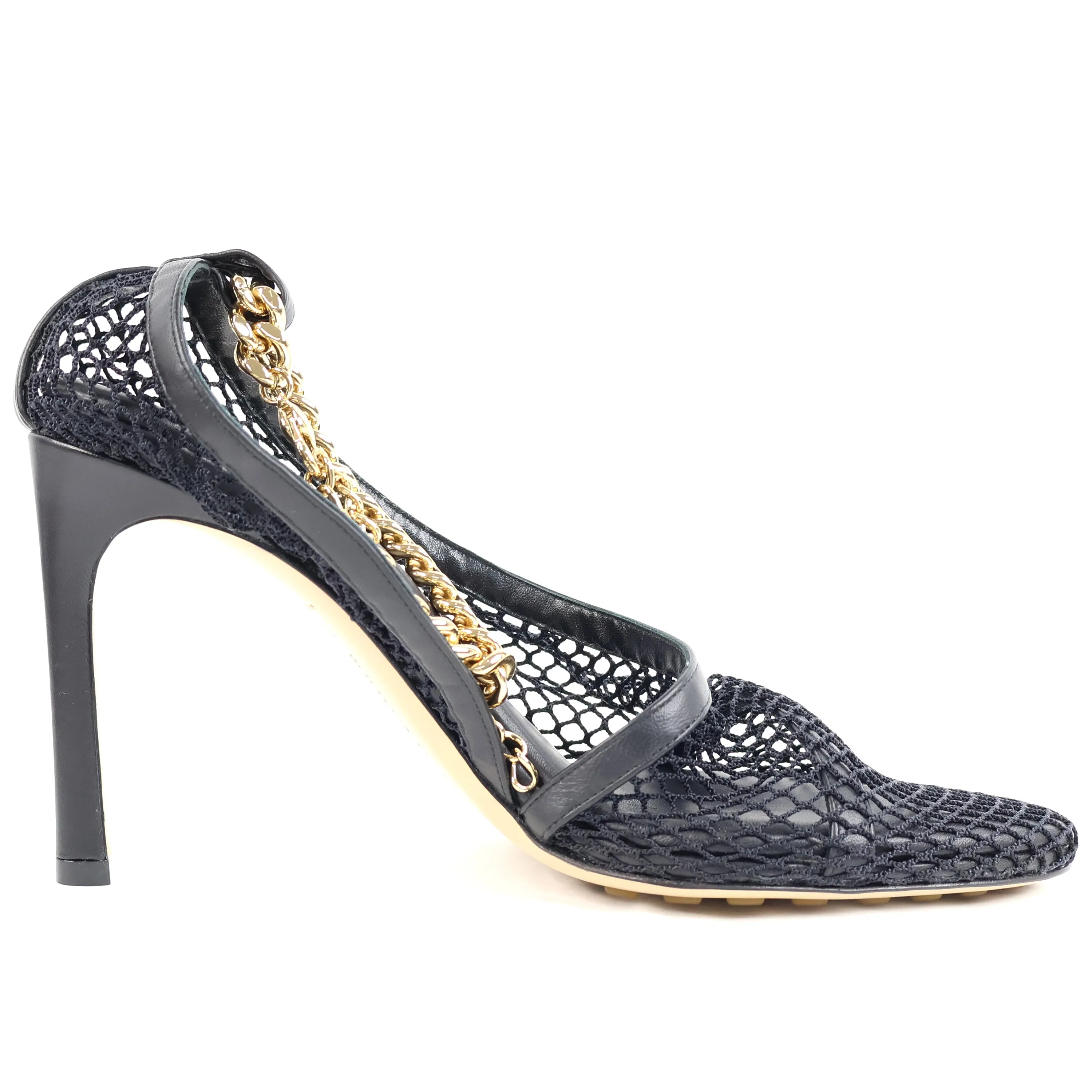 Bottega Veneta Pump Mesh Black Gold Chain 38