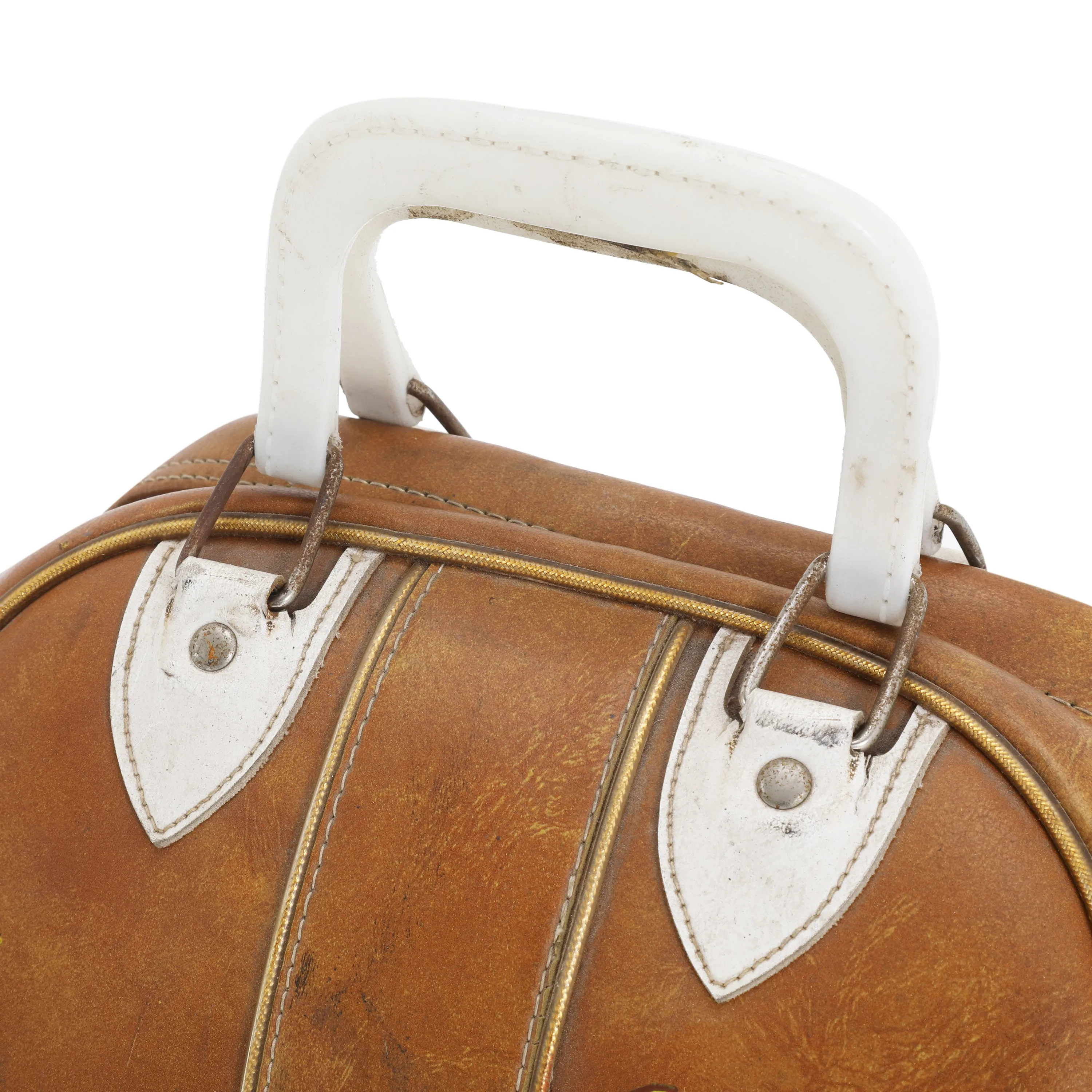 Brown Leather Bowling Bag