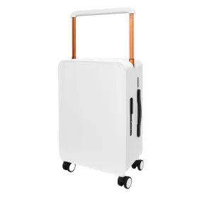 Cabin Size Suitcase 4 Wheels Hard Shell USB Port TSA Lock Travel Luggage Savant White