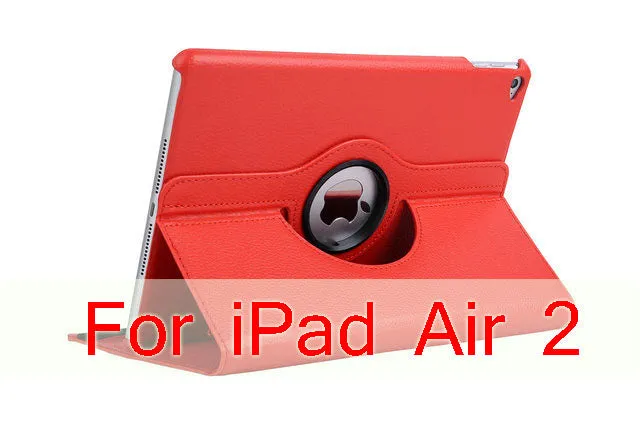 Case Cover For Apple iPad Air 2/iPad 6 (2014) PU Leather Flip Smart Stand 360 Rotating Case Screen Protector Film Stylus Pen