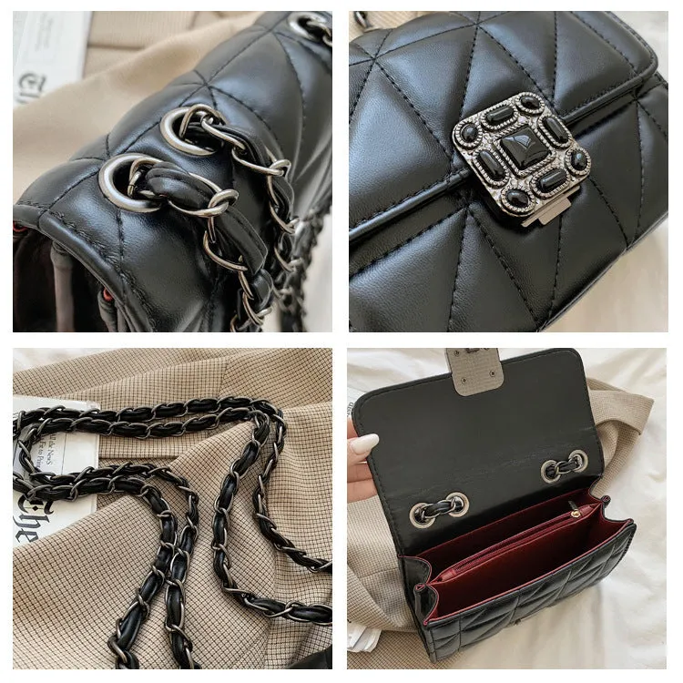 celebrity small fragrant style rhombus chain bag new women's bag ins women's bag single shoulder crossbody bag