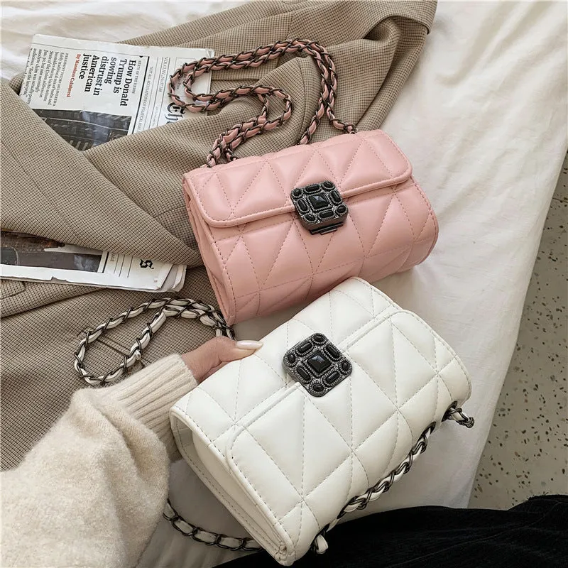 celebrity small fragrant style rhombus chain bag new women's bag ins women's bag single shoulder crossbody bag