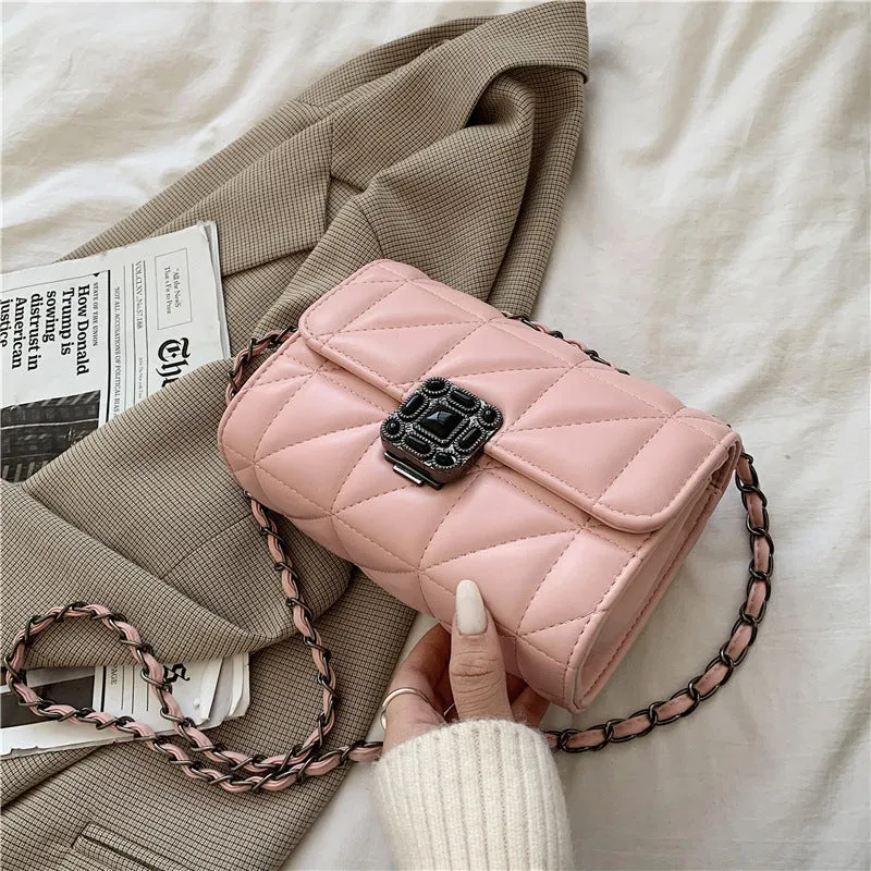 celebrity small fragrant style rhombus chain bag new women's bag ins women's bag single shoulder crossbody bag