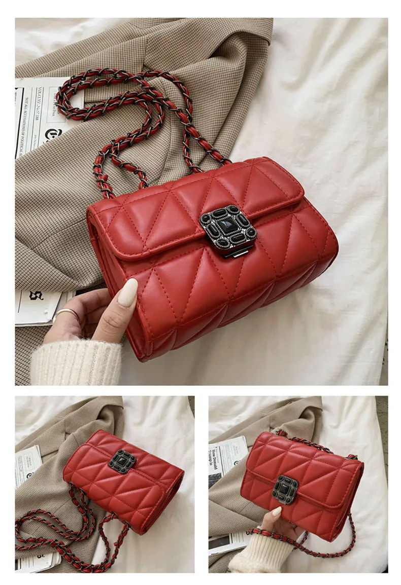 celebrity small fragrant style rhombus chain bag new women's bag ins women's bag single shoulder crossbody bag