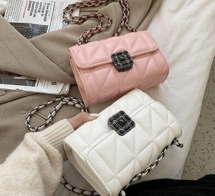 celebrity small fragrant style rhombus chain bag new women's bag ins women's bag single shoulder crossbody bag