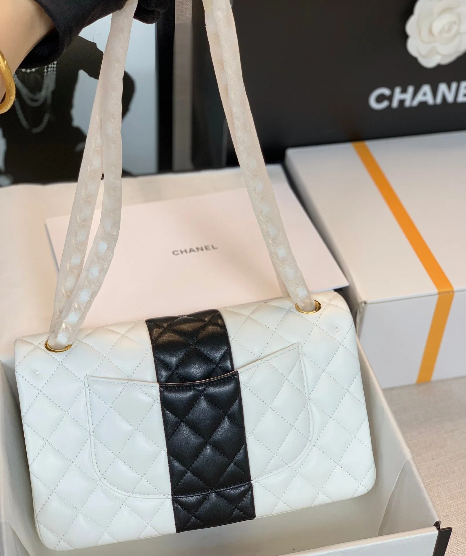 CHLMini Flap Bag White For Women 9.8in/25cm