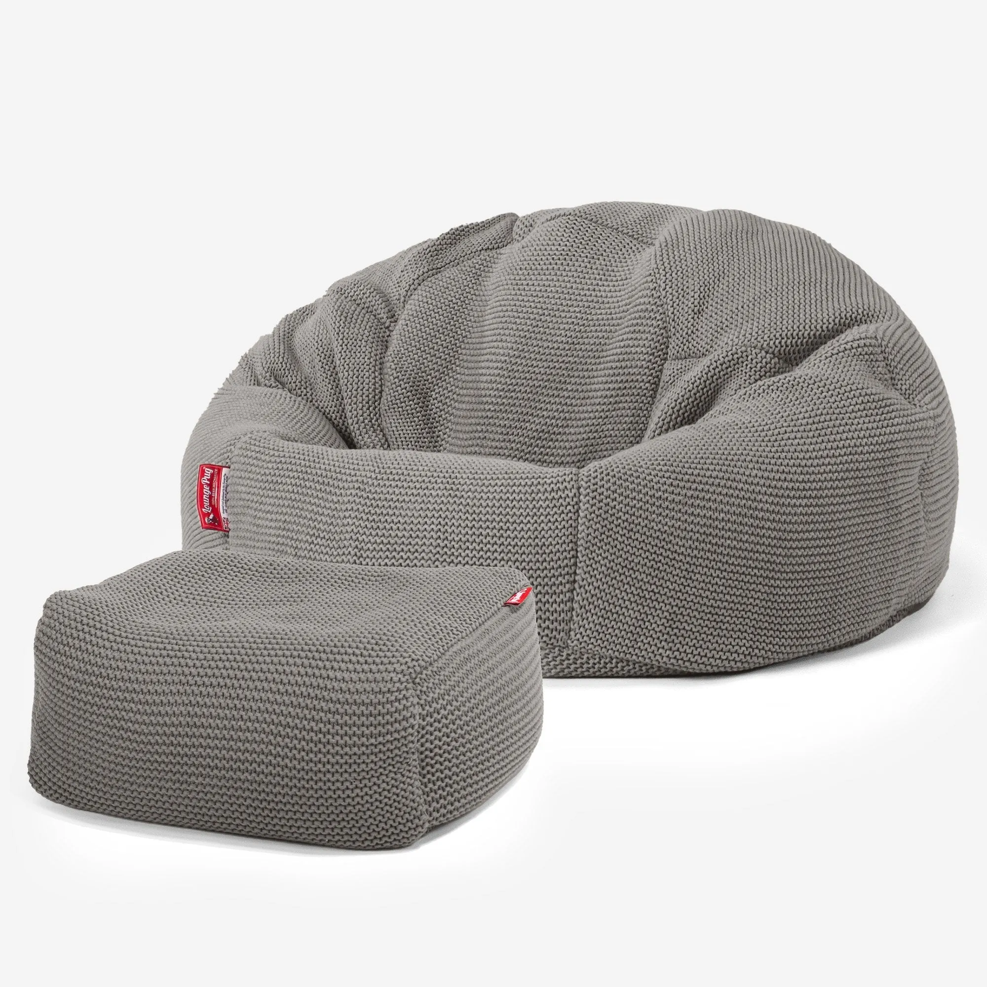 Classic Bean Bag Chair - Ellos Knitted Graphite Grey