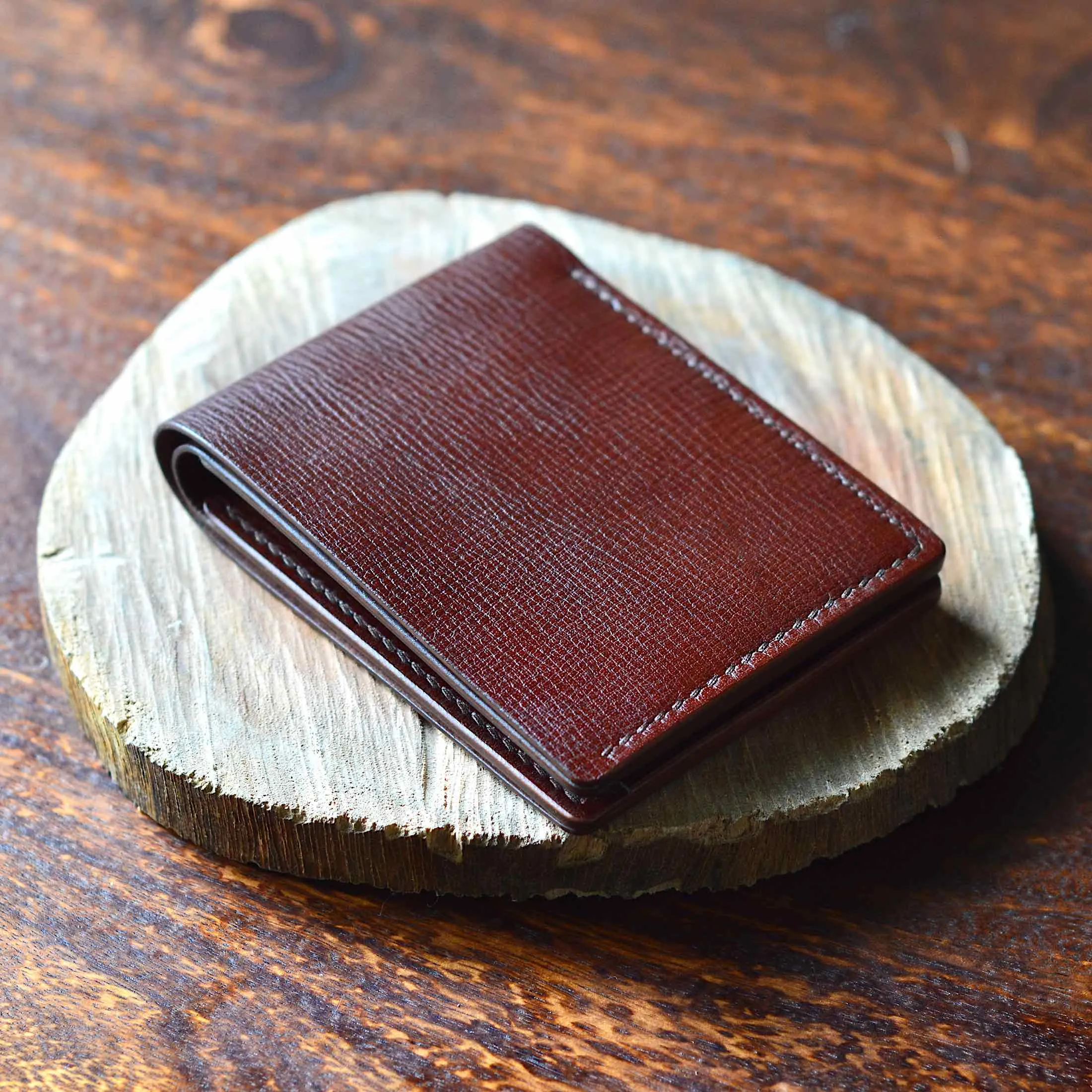 Classic Wallet - Mahogany Textured Leather