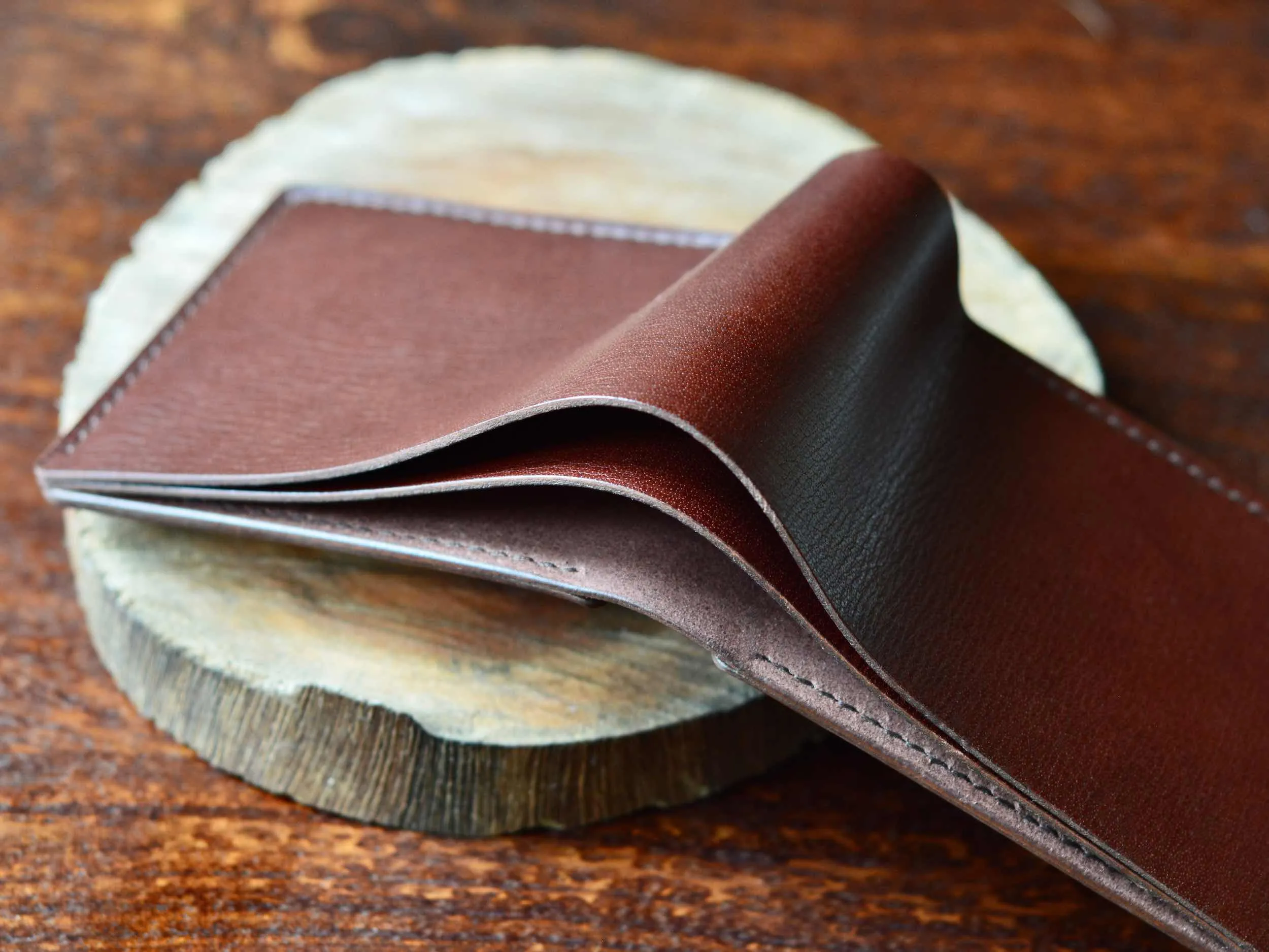 Classic Wallet - Mahogany Textured Leather