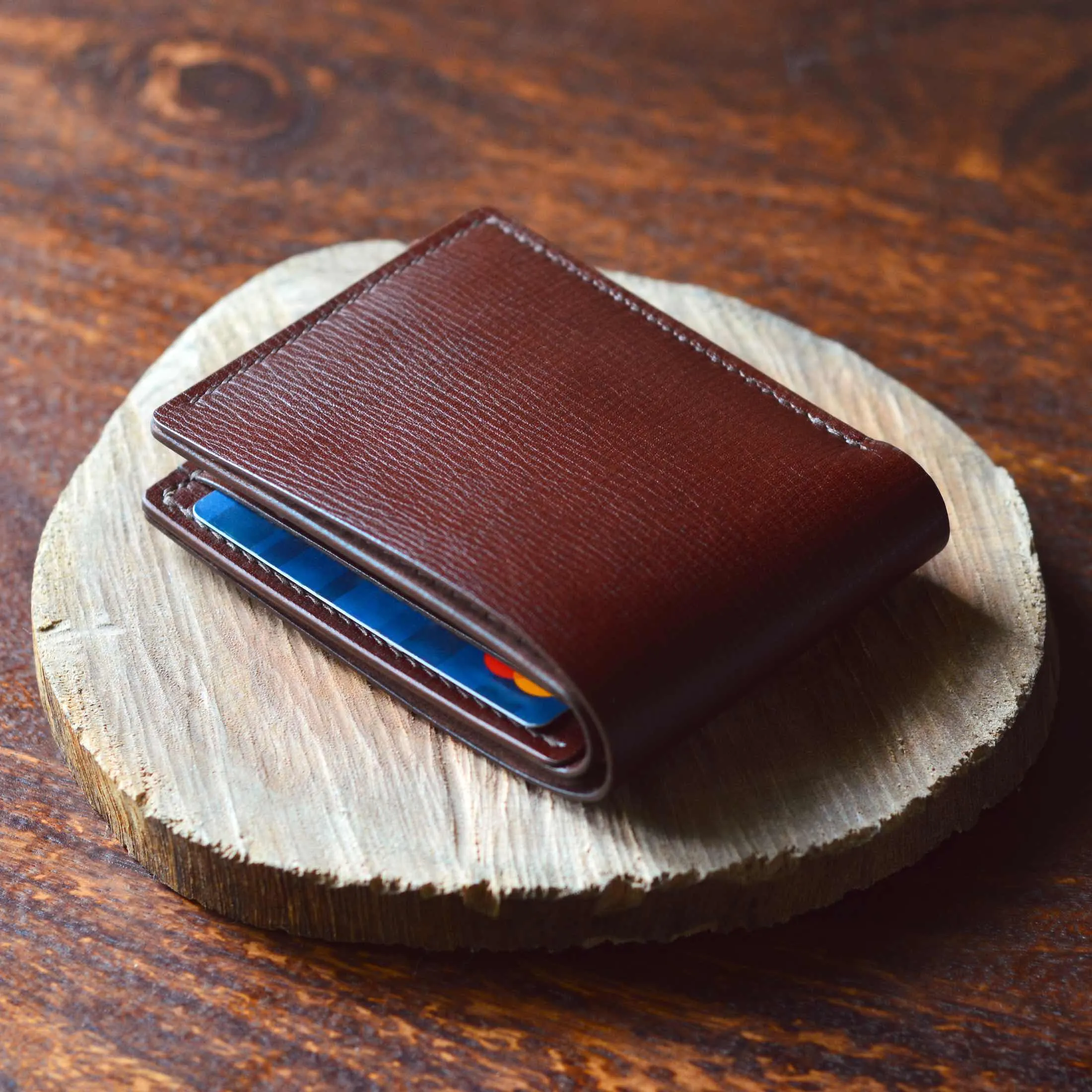 Classic Wallet - Mahogany Textured Leather