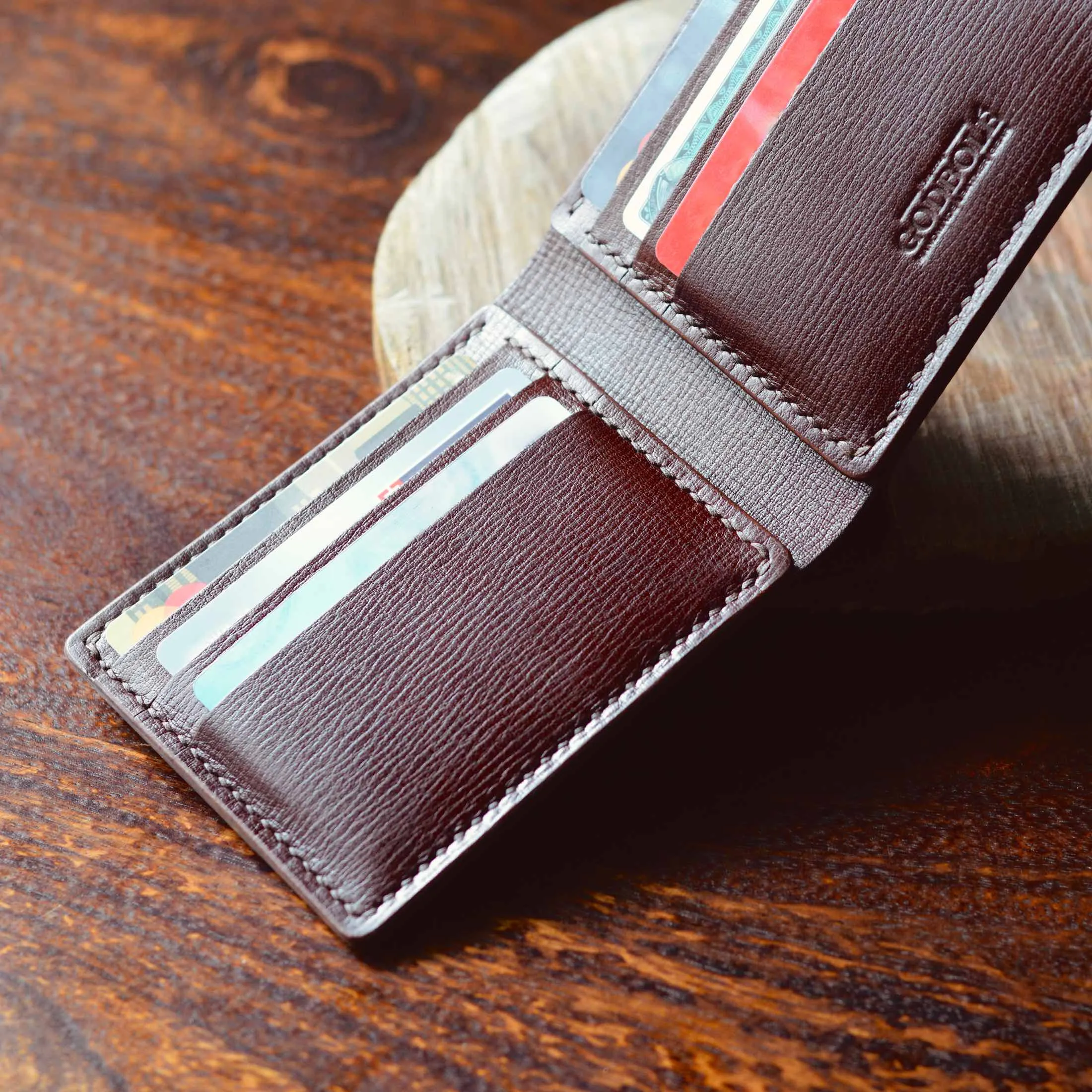 Classic Wallet - Mahogany Textured Leather