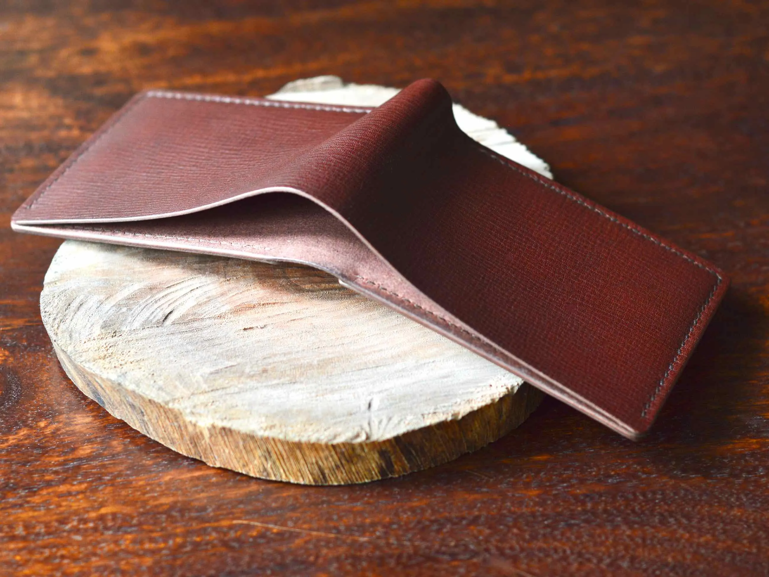 Classic Wallet - Mahogany Textured Leather