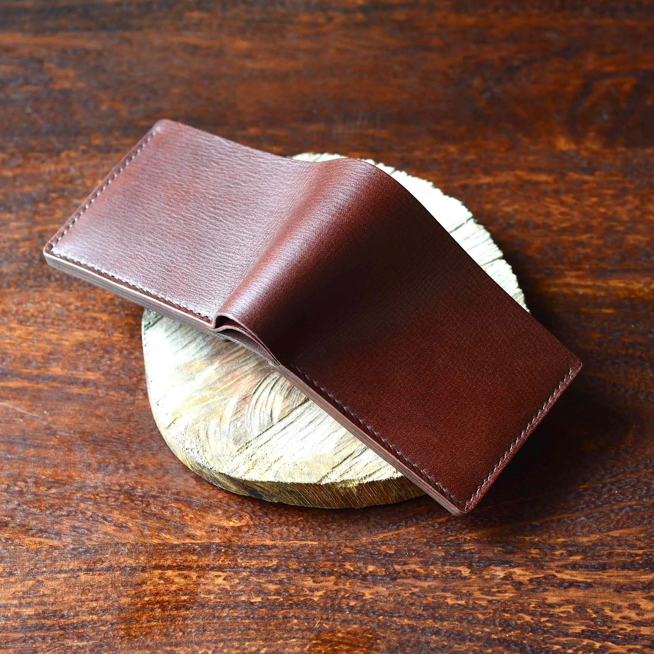 Classic Wallet - Mahogany Textured Leather