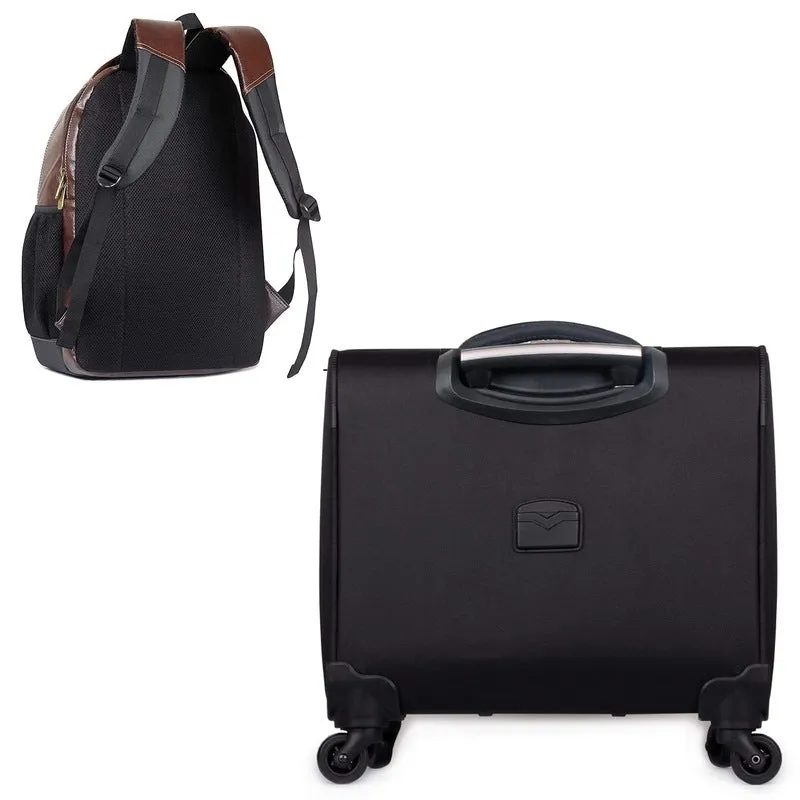 Combo: Fusion Series 26L Laptop Backpack with Laptop Roller Case | 15.6 Inch | Chocolate & Jet Black