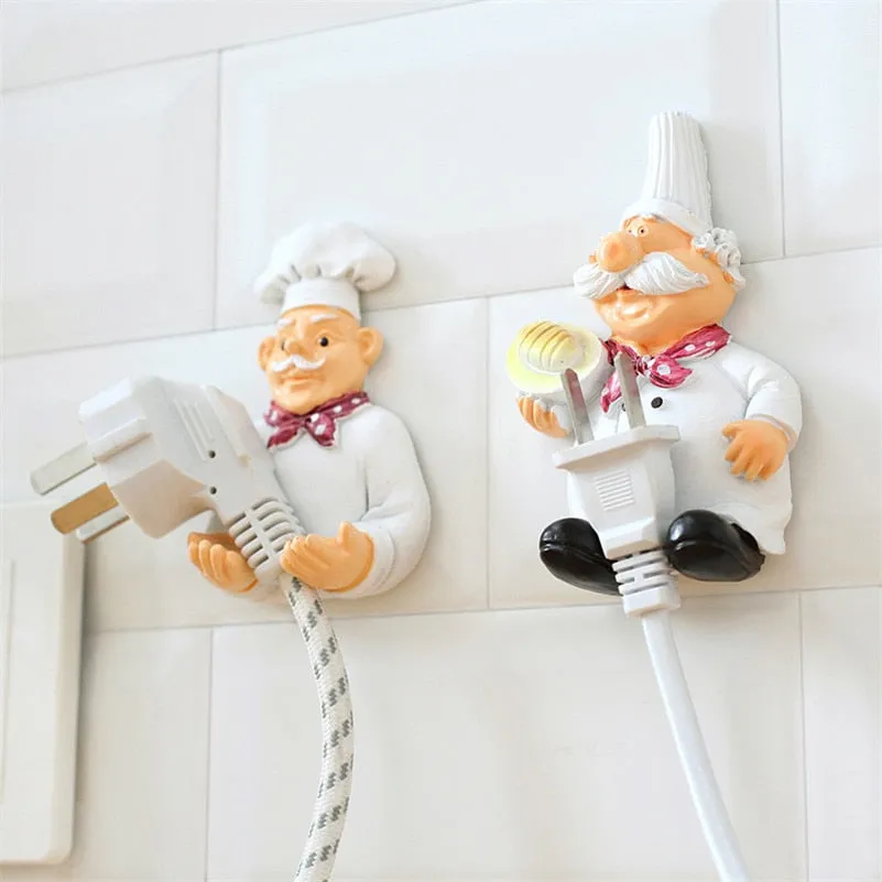 Cook Strong Self-Adhesive Wall Storage Hook Hanger Cartoon Kitchen Outlet Plug Holder Keys Bathroom Sticky Towel Organizer