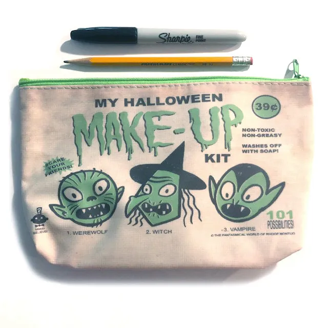 Cosmetic Bag/Pencil Bag: MY HALLOWEEN MAKE-UP KIT- Green Color Way