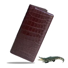 Dark Brown Alligator Long Wallet RFID Blocking | LON33