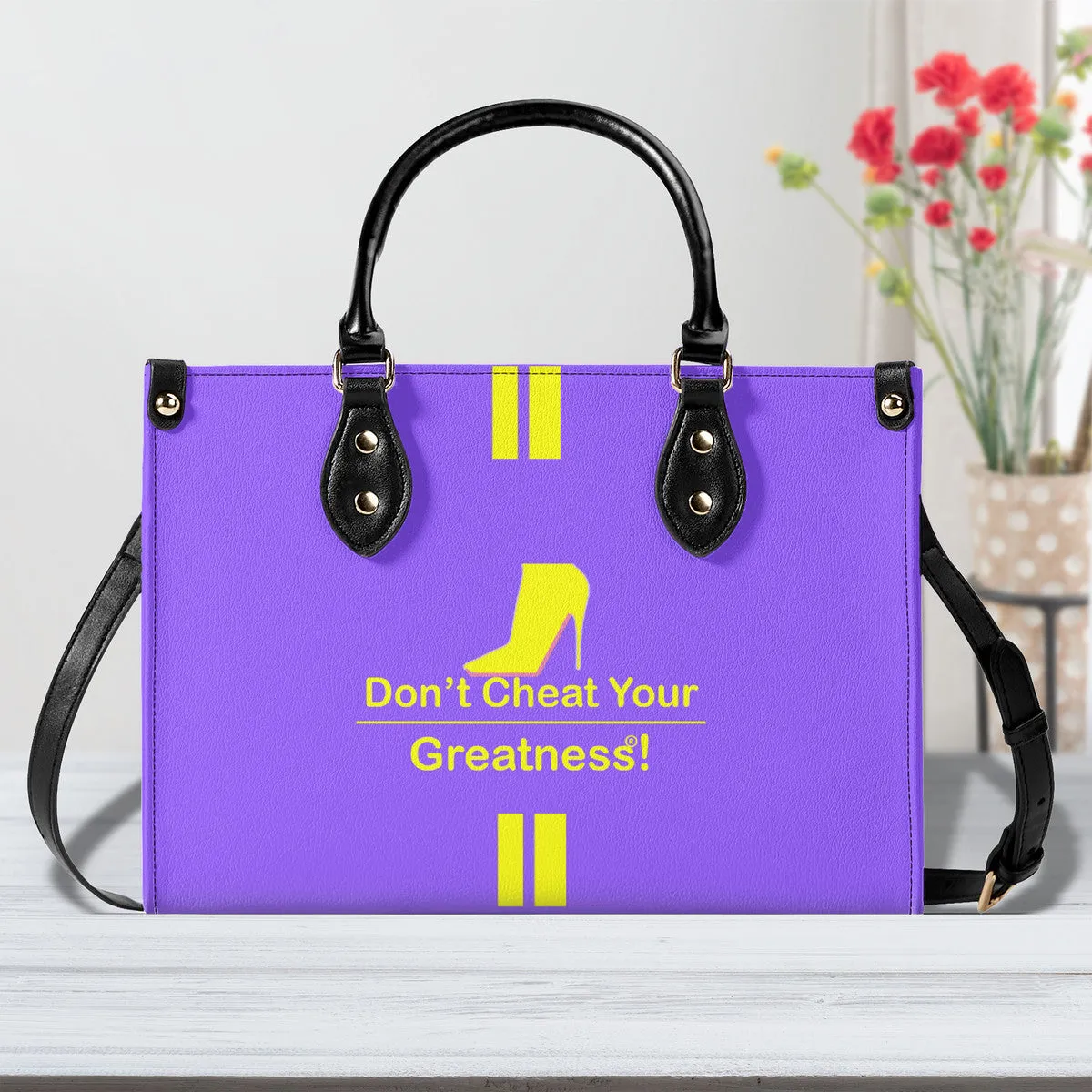 DCYG Yellow Red Bottoms & Purple Multiple Sizes Upgraded Luxury Women PU Leather Handbag