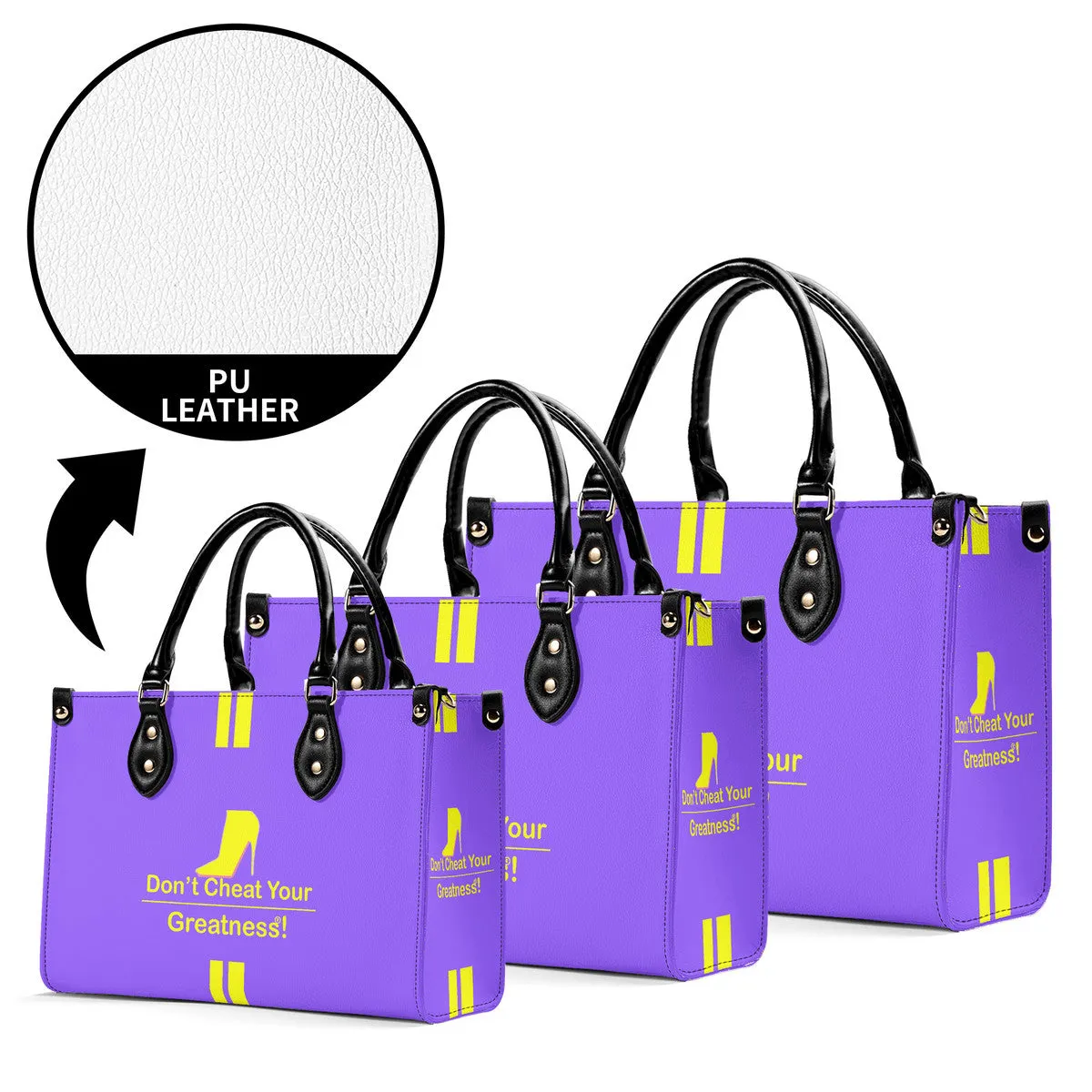 DCYG Yellow Red Bottoms & Purple Multiple Sizes Upgraded Luxury Women PU Leather Handbag