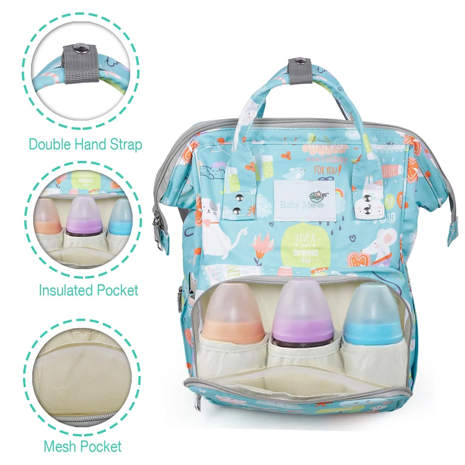 Diaper Bag 
Maternity Backpack Spring In The Garden Blue