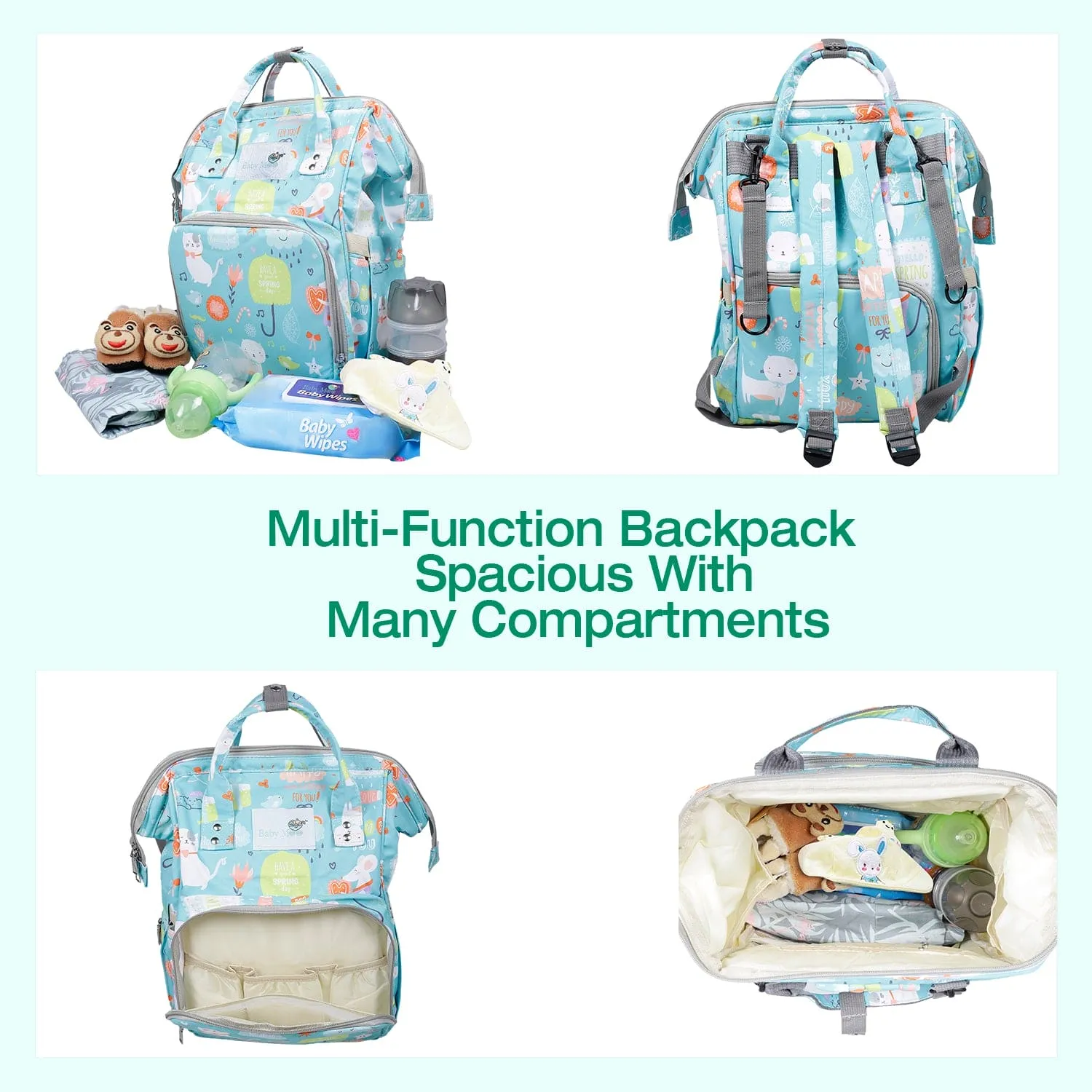 Diaper Bag 
Maternity Backpack Spring In The Garden Blue