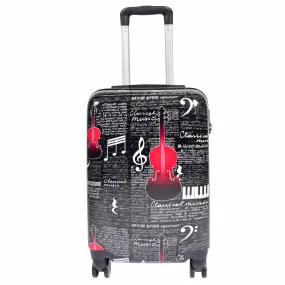 Dual 4 Wheel Luggage Hard Shell Music Print BELMORE