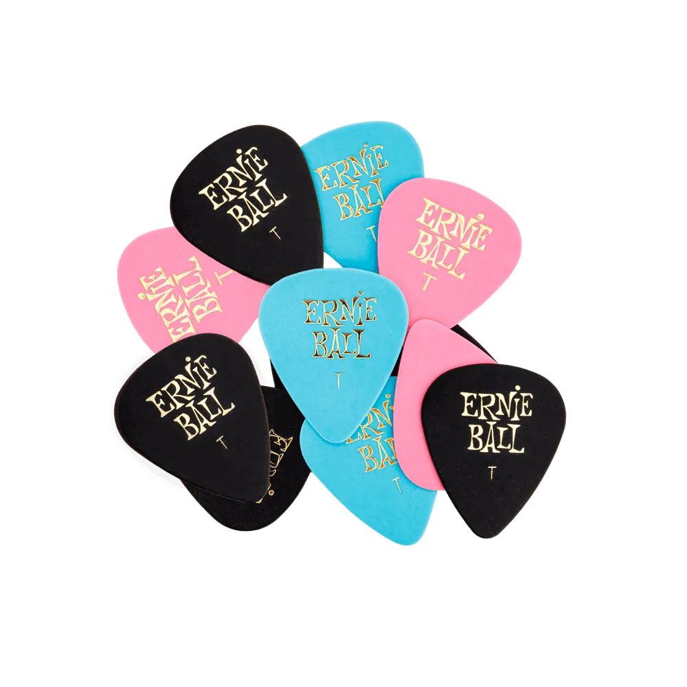 Ernie Ball 9176EB Thin Assorted Color Picks, Bag of 12