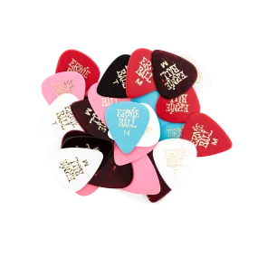 Ernie Ball Mixed Thickness & Assorted Color Cellulose Picks Bag Of 144