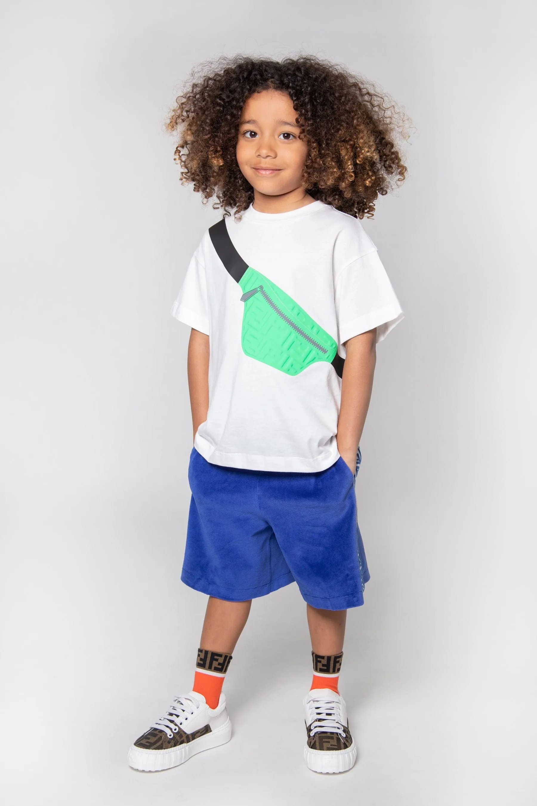 Fendi Boys Cotton Belt Bag Print T-Shirt