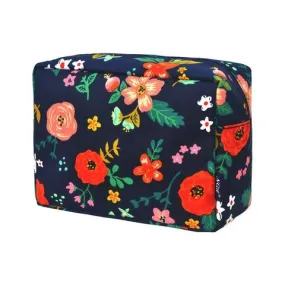 FEW613-NAVY Floral Cosmetic Case